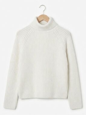 H&M Chunky Knit Turtleneck Sweater Oversized Wool Blend